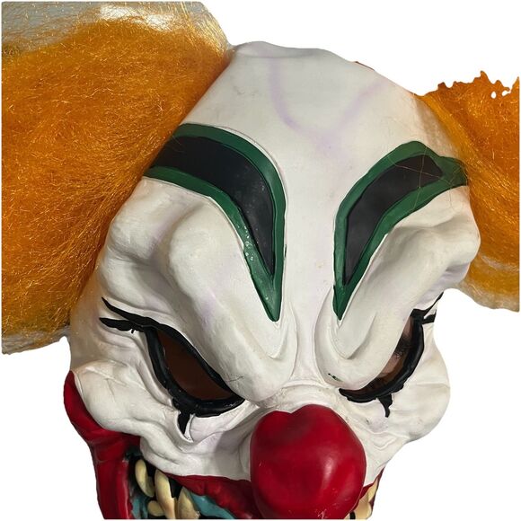 Scary Evil Clown Mask By Seasons Creepy Halloween Latex Costume Horror Cosplay - Picture 4 of 11